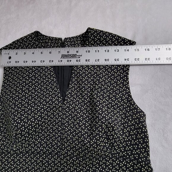 Piazza Sempione Womens Black Printed Sleeveless Shift Dress Size 42 Career Italy - Picture 7 of 9